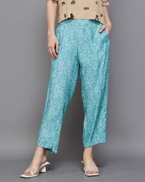 floral print relaxed fit pants with insert pockets
