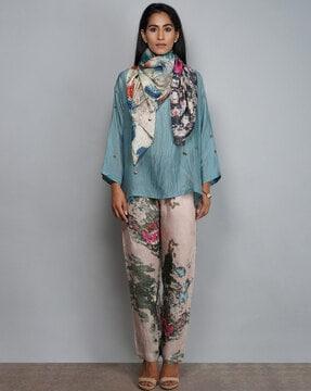 floral print relaxed fit pants