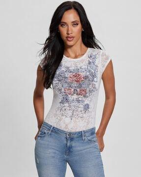 floral print relaxed fit round-neck t-shirt