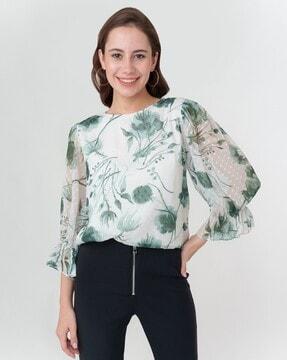 floral print relaxed fit top