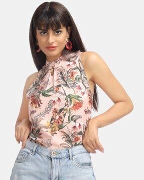 floral print relaxed fit top