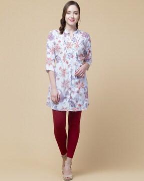 floral print relaxed fit tunic