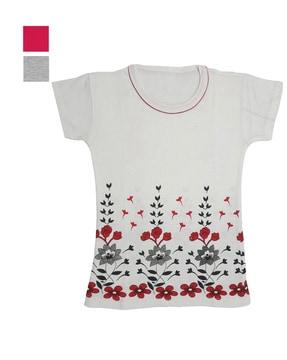 floral print round- neck t-shirt