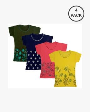 floral print round- neck t-shirt