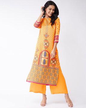 floral print round-neck kurti