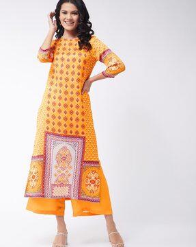 floral print round-neck kurti