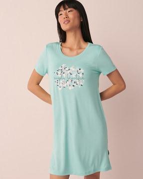 floral print round-neck nightdress