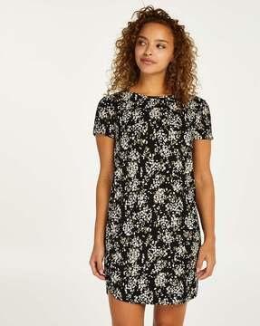 floral print round-neck nightshirt