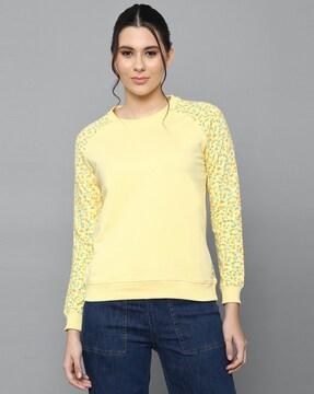 floral print round-neck sweatshirt