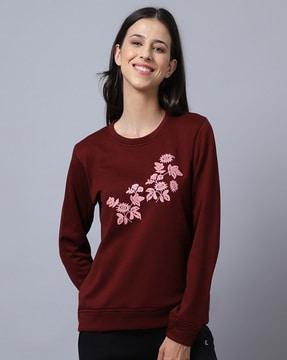 floral print round-neck sweatshirt