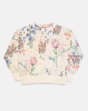 floral print round-neck sweatshirt