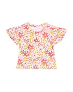 floral print round-neck t-shirt