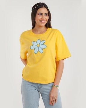 floral print round-neck t-shirt