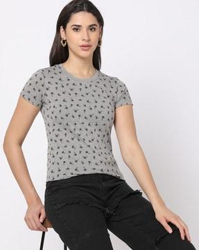 floral print round-neck t-shirt