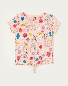 floral print round-neck t-shirt