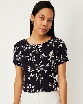 floral print round-neck t-shirt