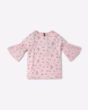 floral print round-neck t-shirt