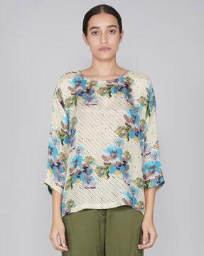 floral print round neck top