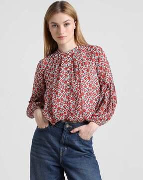 floral print round-neck top