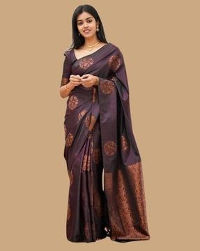 floral print saree with  blouse piece