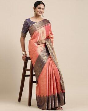 floral print saree with blouse