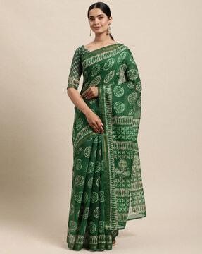 floral print saree with tapering border