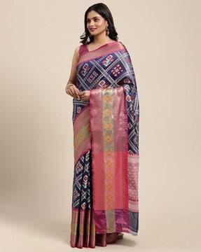 floral print saree with zari border