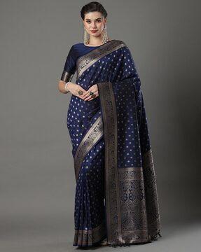 floral print saree with zari border