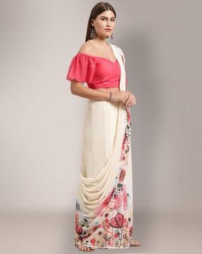 floral print saree