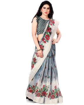 floral print saree