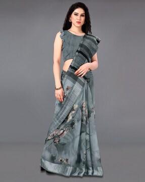 floral print saree