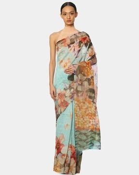 floral print saree