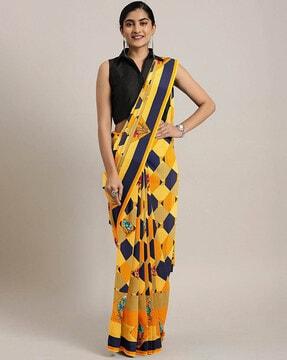 floral print saree