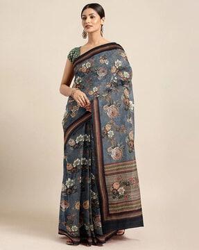 floral print saree