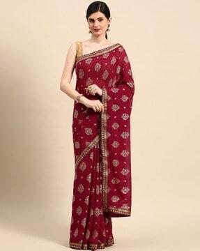 floral print saree