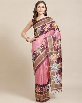 floral print saree