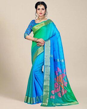 floral print saree