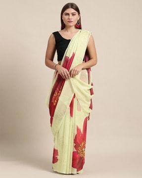 floral print saree