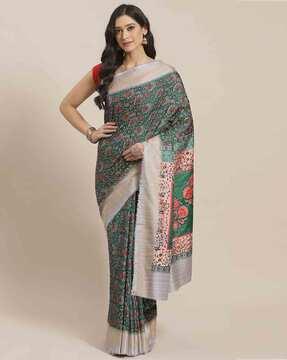 floral print saree