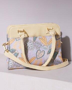 floral print satchel with detachable strap