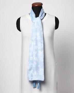 floral print scarves with tassels