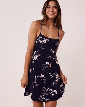 floral print scoop-neck slip