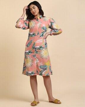 floral print shirt dress