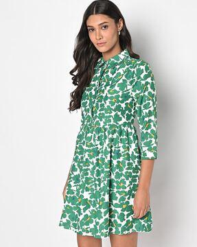 floral print shirt dress