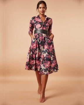 floral print shirt dress