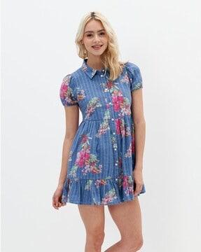 floral print shirt dress