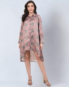 floral print shirt dress