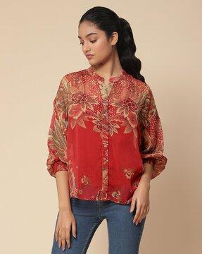 floral print shirt with camisole