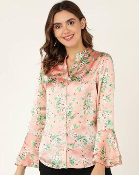 floral print shirt with full sleeves