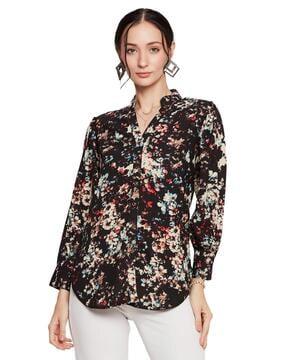 floral print shirt with full sleeves